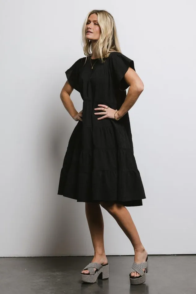 Bohme Dresses Neve Textured Midi Dress In Black Black 8211 Women