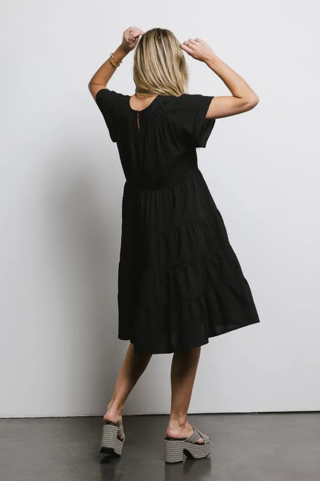 Bohme Dresses Neve Textured Midi Dress In Black Black 8211 Women