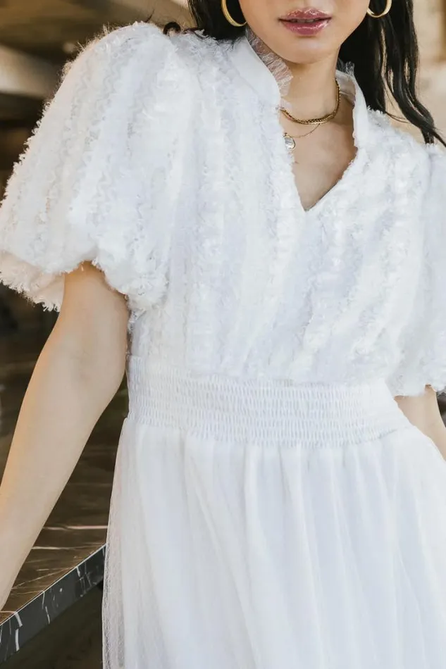 Bohme Dresses Padme Mesh Midi Dress In White White 8211 Women