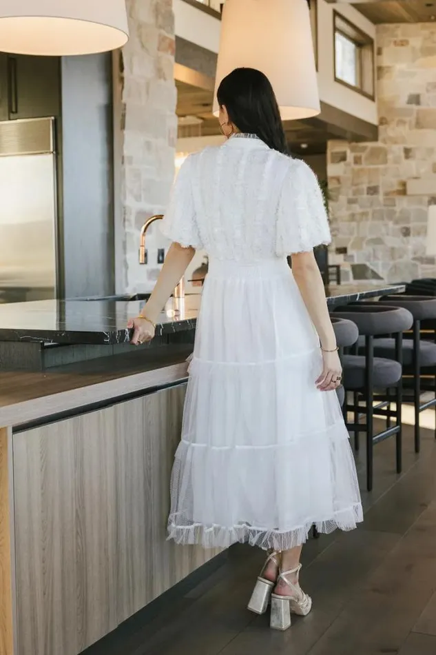 Bohme Dresses Padme Mesh Midi Dress In White White 8211 Women
