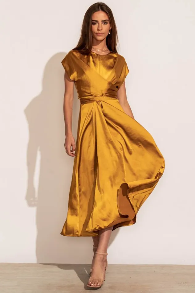 Bohme Dresses Rosalind Midi Dress In Mustard Mustard 8211 Women Bohme Dresses Rosalind Midi Dress In Mustard Mustard 8211 Women