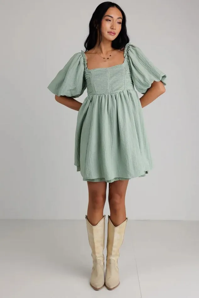 Bohme Dresses Ryann Mini Dress In Sage Sage 8211 Women