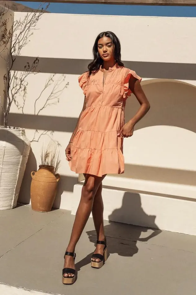 Bohme Dresses Sally Mini Dress In Orange 8211 FINAL SALE Orange 8211 Women Bohme Dresses Sally Mini Dress In Orange 8211 FINAL SALE Orange 8211 Women