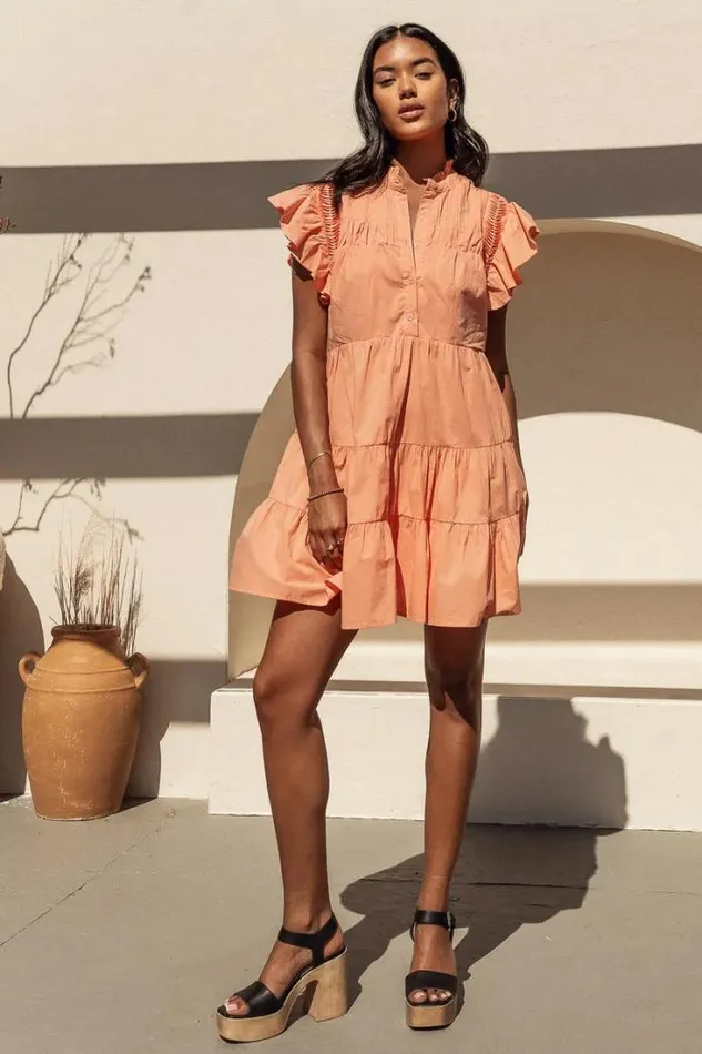 Bohme Dresses Sally Mini Dress In Orange 8211 FINAL SALE Orange 8211 Women Bohme Dresses Sally Mini Dress In Orange 8211 FINAL SALE Orange 8211 Women
