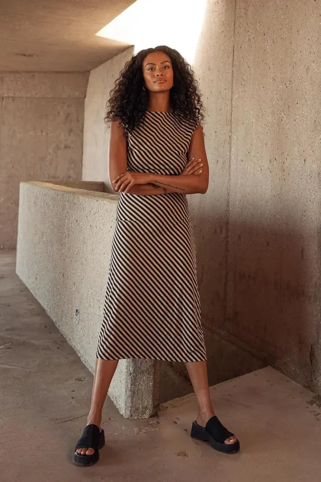 Bohme Dresses Saylor Striped Dress Brown 8211 Women Bohme Dresses Saylor Striped Dress Brown 8211 Women