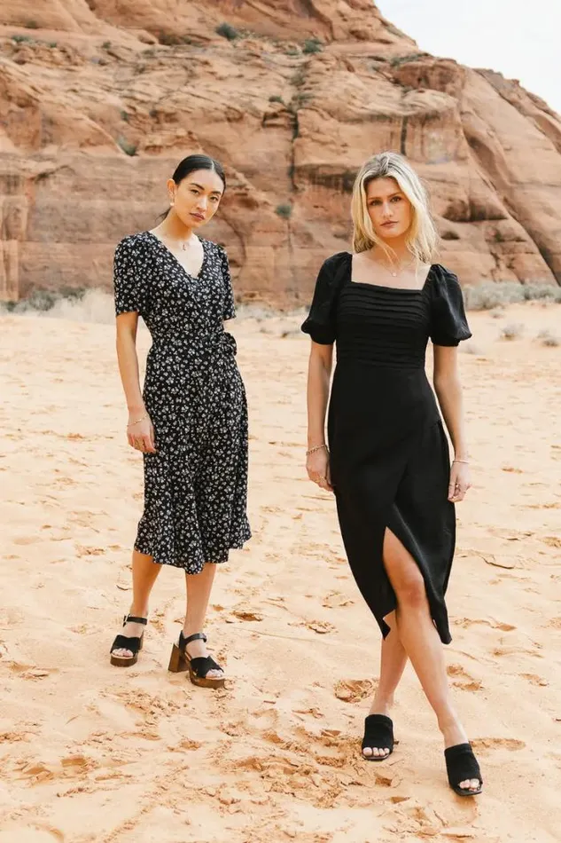 Bohme Dresses Taja Pleated Midi Dress Black 8211 Women Bohme Dresses Taja Pleated Midi Dress Black 8211 Women