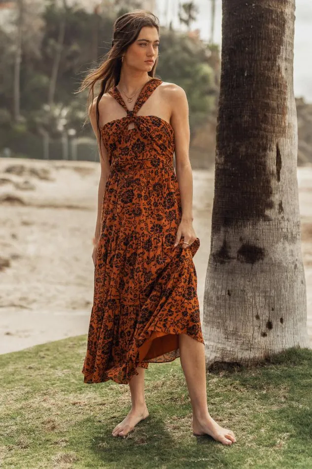 Bohme Dresses Vida Floral Dress Orange 8211 Women Bohme Dresses Vida Floral Dress Orange 8211 Women