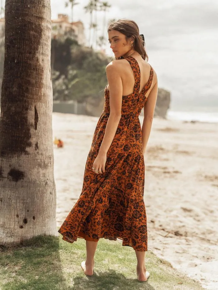 Bohme Dresses Vida Floral Dress Orange 8211 Women Bohme Dresses Vida Floral Dress Orange 8211 Women