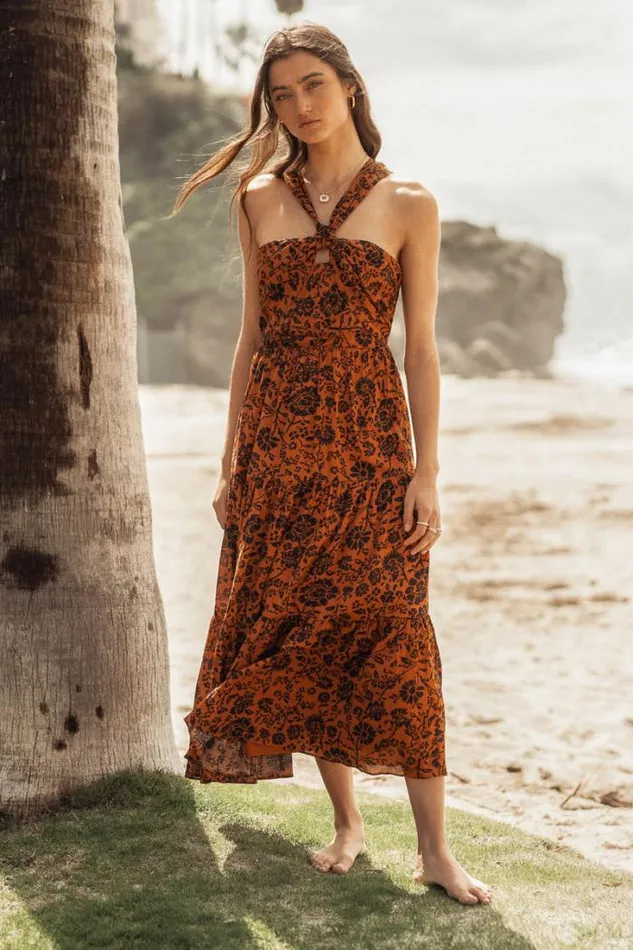 Bohme Dresses Vida Floral Dress Orange 8211 Women Bohme Dresses Vida Floral Dress Orange 8211 Women