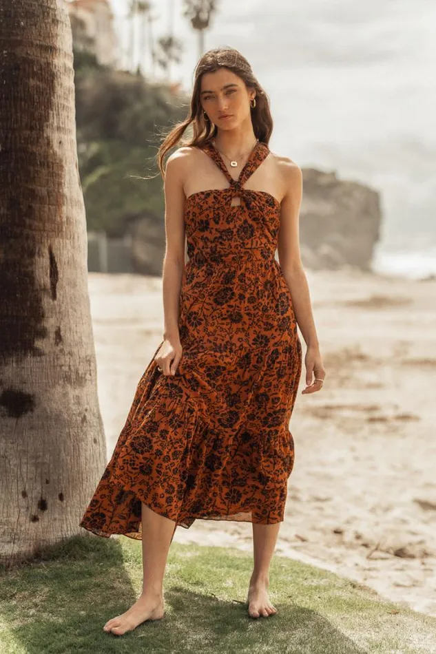Bohme Dresses Vida Floral Dress Orange 8211 Women Bohme Dresses Vida Floral Dress Orange 8211 Women
