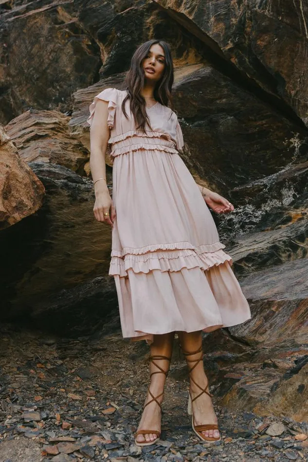 Bohme Dresses Willa Ruffle Dress In Rose Rose 8211 Women