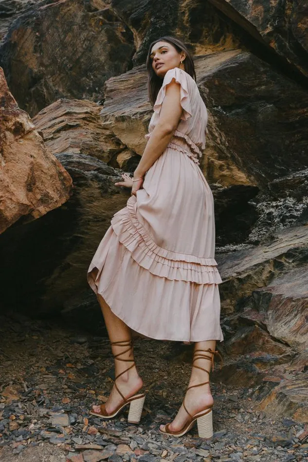 Bohme Dresses Willa Ruffle Dress In Rose Rose 8211 Women