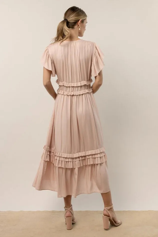 Bohme Dresses Willa Ruffle Dress In Rose Rose 8211 Women