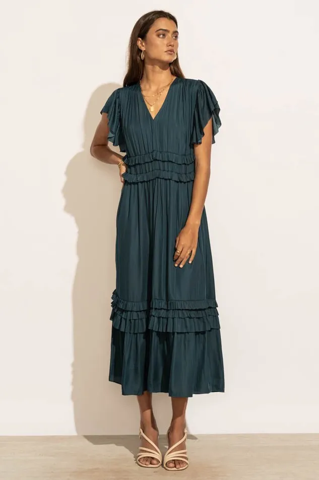 Bohme Dresses Willa Ruffle Dress In Teal Teal 8211 Women Bohme Dresses Willa Ruffle Dress In Teal Teal 8211 Women