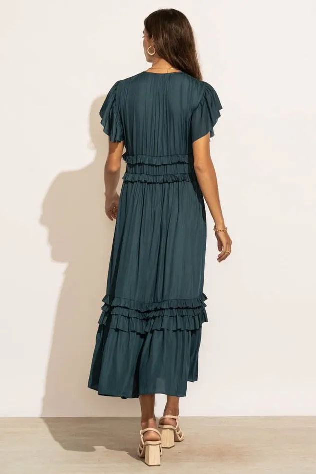 Bohme Dresses Willa Ruffle Dress In Teal Teal 8211 Women Bohme Dresses Willa Ruffle Dress In Teal Teal 8211 Women