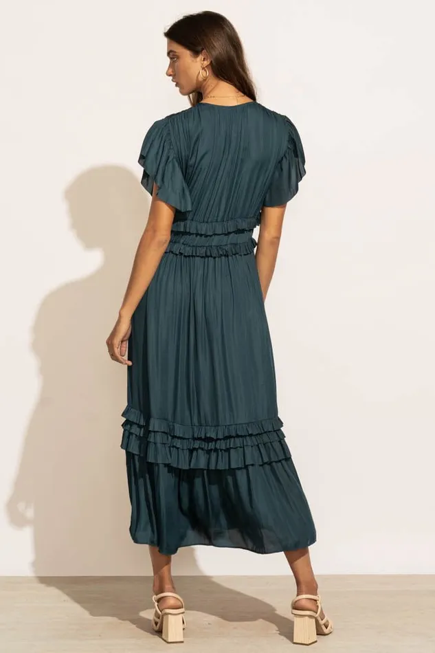 Bohme Dresses Willa Ruffle Dress In Teal Teal 8211 Women Bohme Dresses Willa Ruffle Dress In Teal Teal 8211 Women