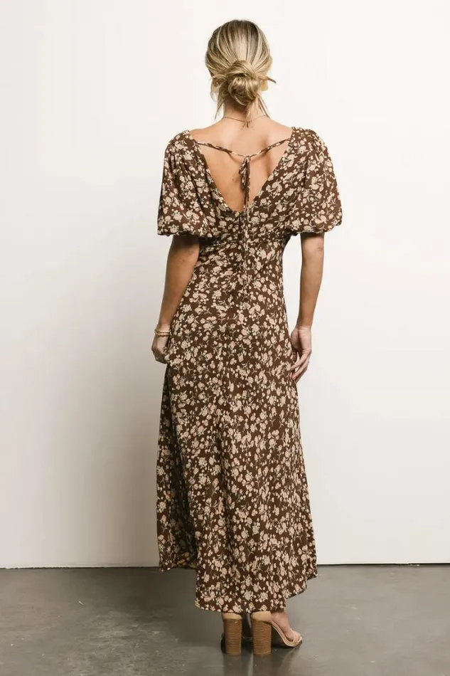 Bohme Dresses Zuri Floral Dress In Mocha Mocha 8211 Women Bohme Dresses Zuri Floral Dress In Mocha Mocha 8211 Women