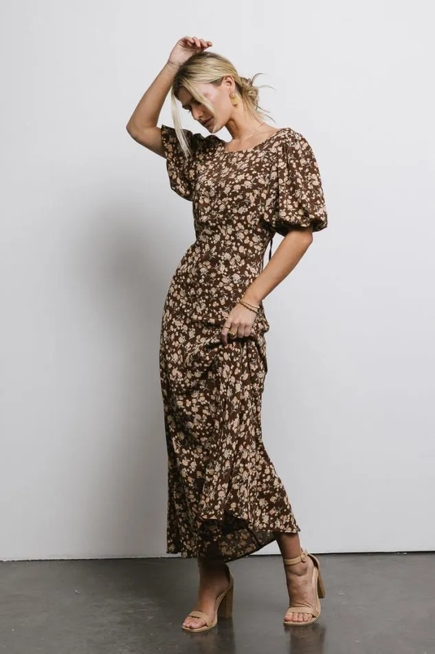 Bohme Dresses Zuri Floral Dress In Mocha Mocha 8211 Women Bohme Dresses Zuri Floral Dress In Mocha Mocha 8211 Women