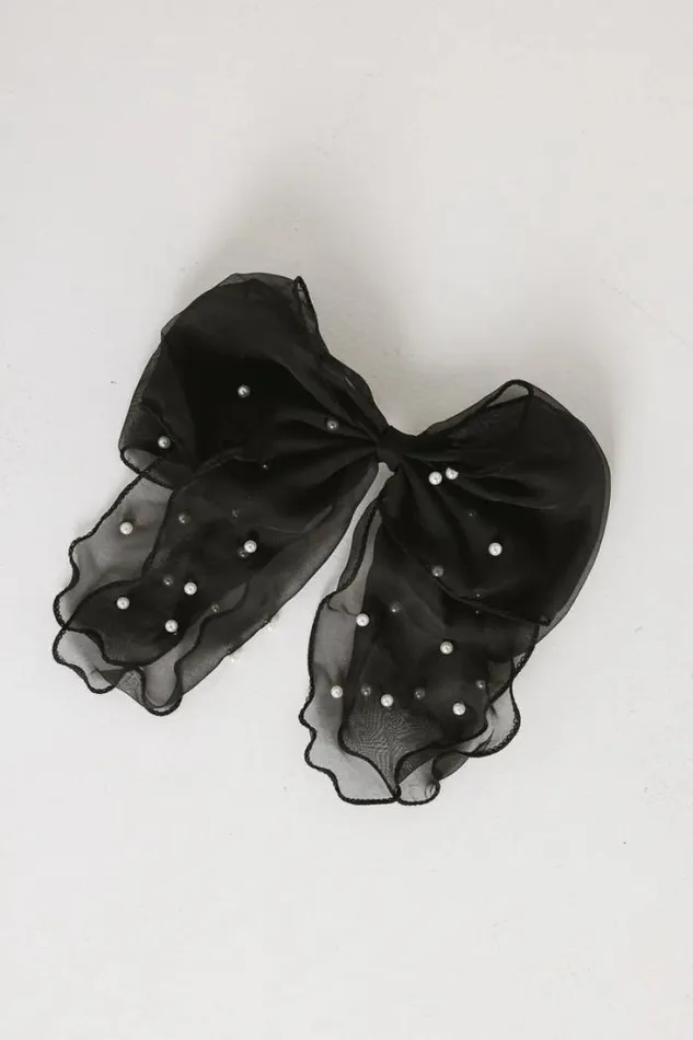 Bohme Hair Accessories Pearl Bow Hair Clip In Black Black 8211 Women
