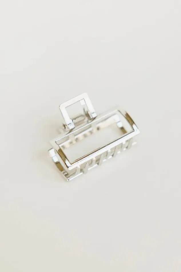 Bohme Hair Accessories Small Rectangle Claw Clip In Silver Silver 8211 Women