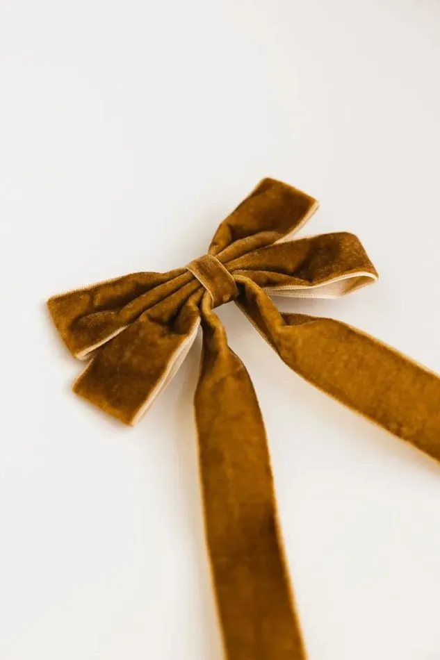 Bohme Hair Accessories Velvet Bow Hair Clip In Brown Brown 8211 Women