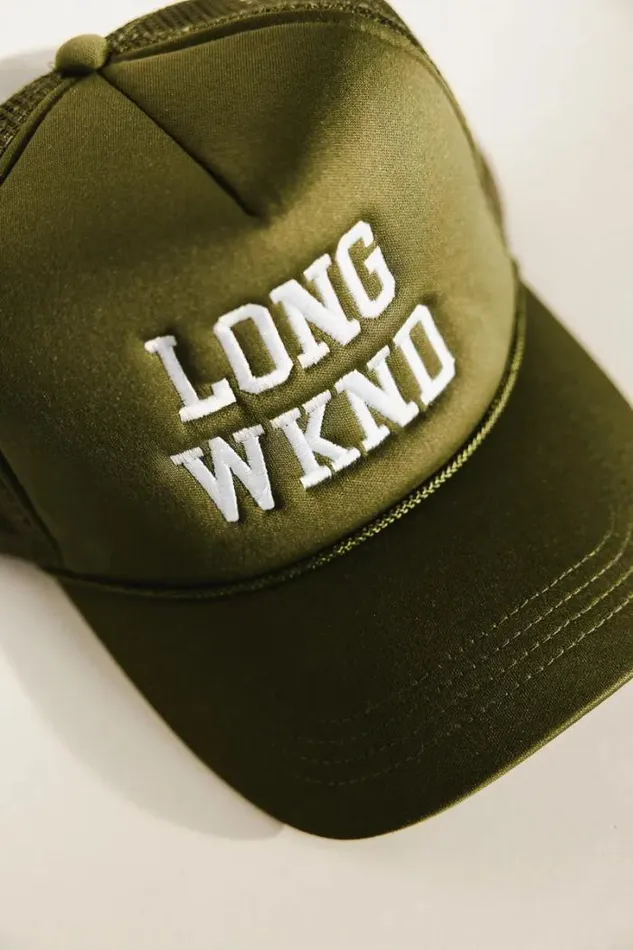 Bohme Hats and Caps Long Weekend Trucker Hat In Olive Olive 8211 Women