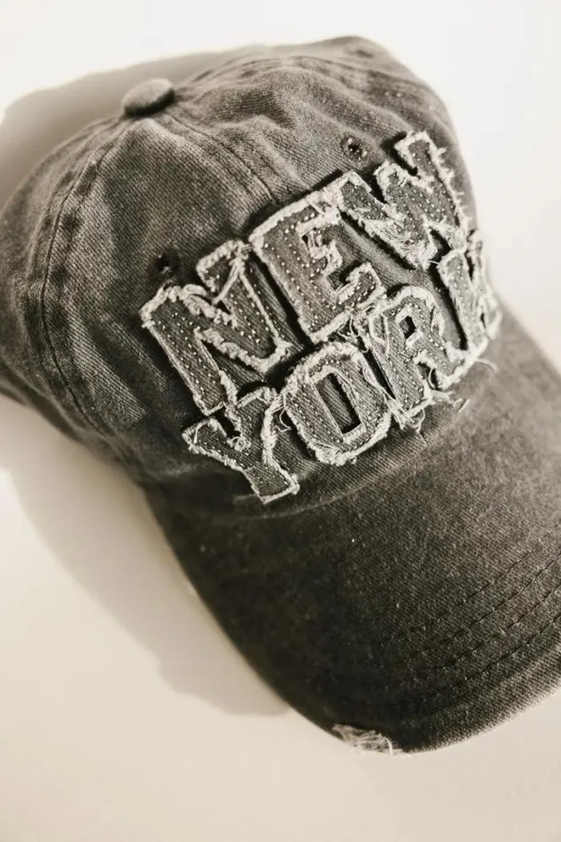 Bohme Hats and Caps Ripped New York Baseball Call In Grey Grey 8211 Women