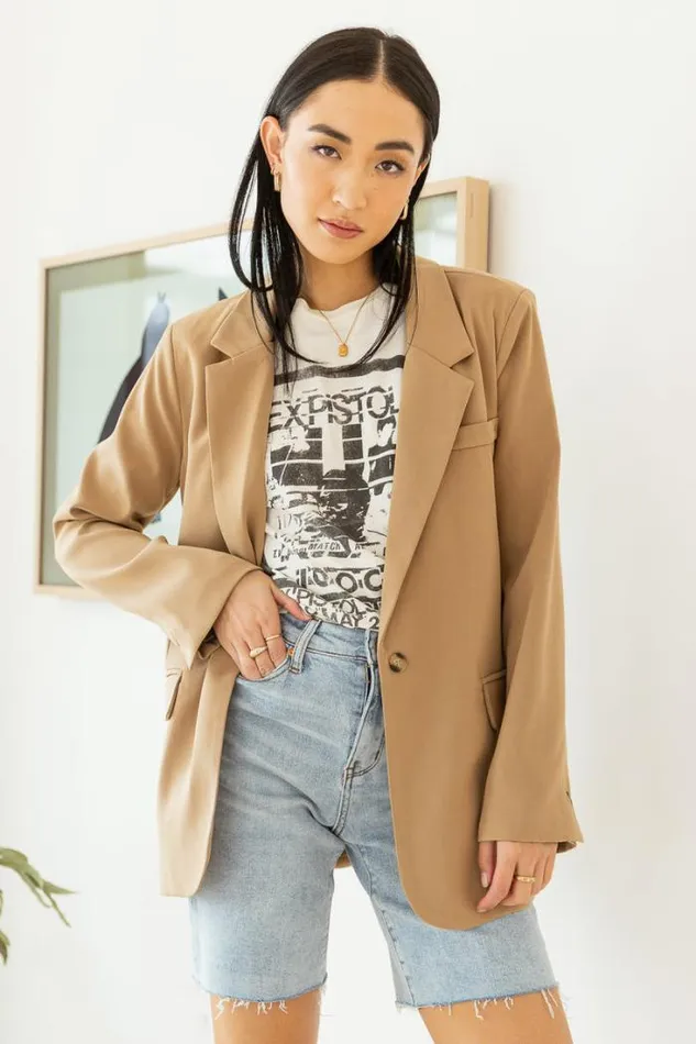 Bohme Jackets and Blazers Crystal Blazer In Tan 8211 FINAL SALE Tan 8211 Women