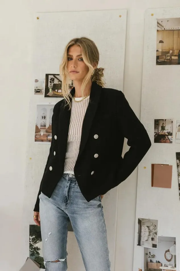 Bohme Jackets and Blazers Isabella Blazer In Black Black 8211 Women