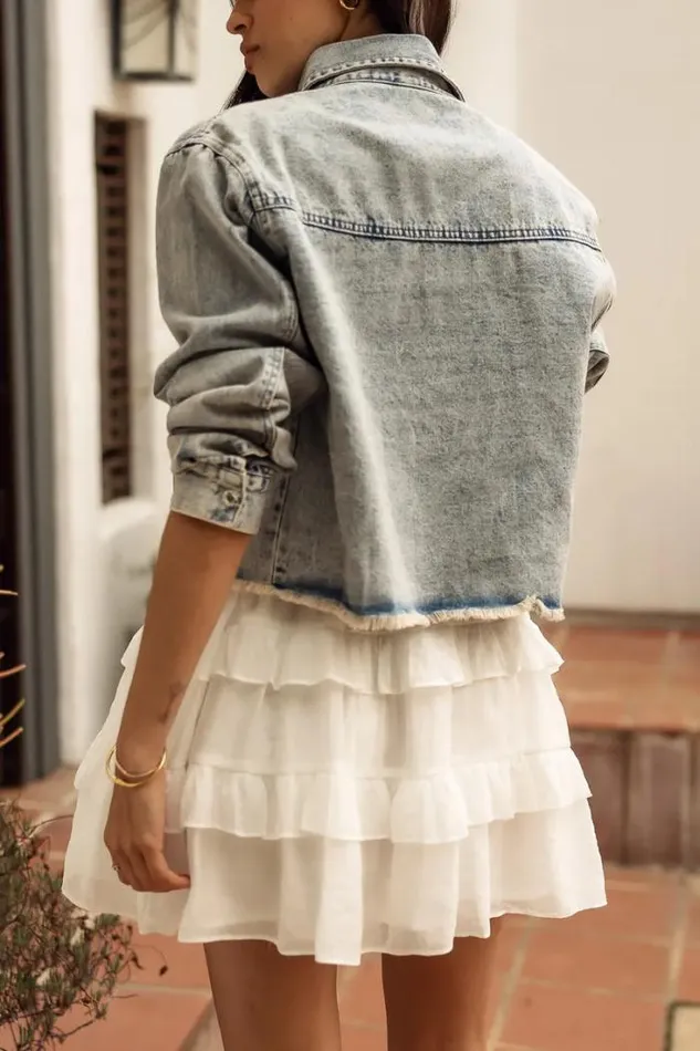 Bohme Jackets and Blazers Olivia Denim Jacket 8211 FINAL SALE Light Wash 8211 Women Bohme Jackets and Blazers Olivia Denim Jacket 8211 FINAL SALE Light Wash 8211 Women