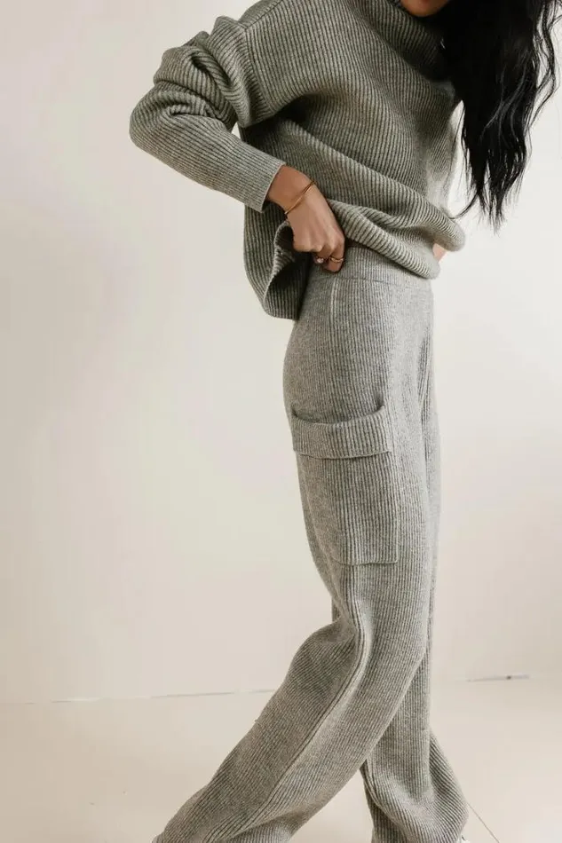 Bohme Loungewear Jaya Knit Pants In Grey Grey 8211 Women