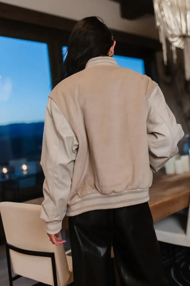 Bohme Outerwear Call The Shots Varsity Jacket In Mocha Mocha 8211 Women Bohme Outerwear Call The Shots Varsity Jacket In Mocha Mocha 8211 Women
