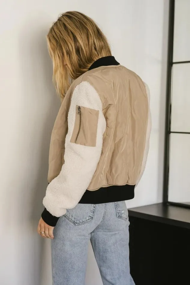 Bohme Outerwear Catching Feelings Bomber Jacket In Taupe Taupe 8211 Women Bohme Outerwear Catching Feelings Bomber Jacket In Taupe Taupe 8211 Women
