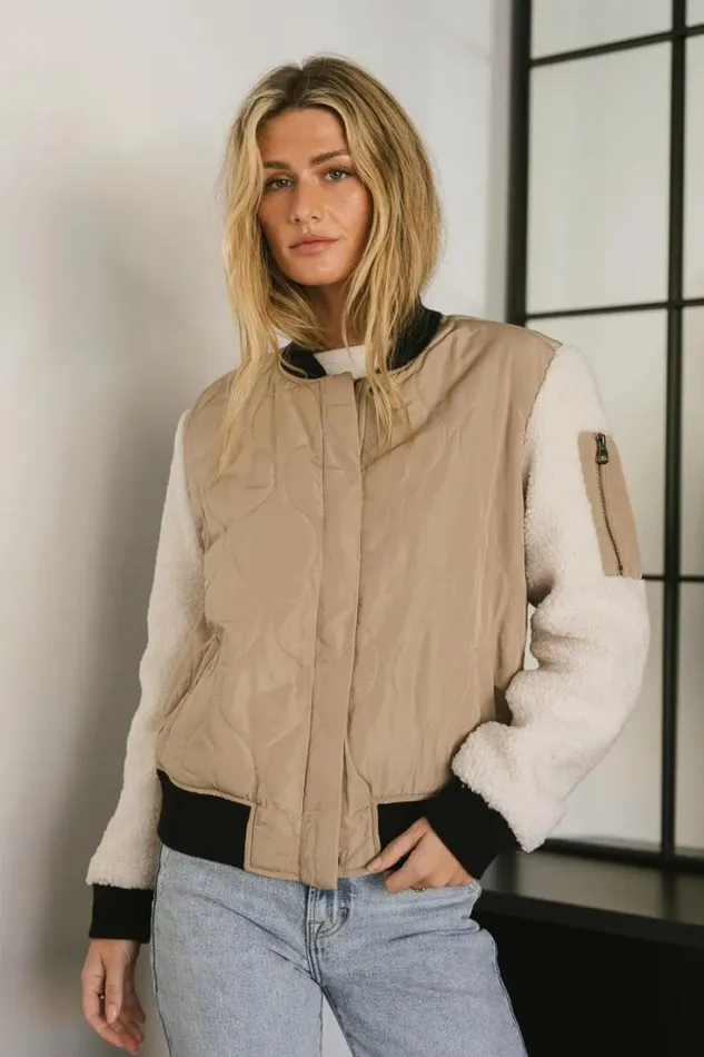 Bohme Outerwear Catching Feelings Bomber Jacket In Taupe Taupe 8211 Women Bohme Outerwear Catching Feelings Bomber Jacket In Taupe Taupe 8211 Women