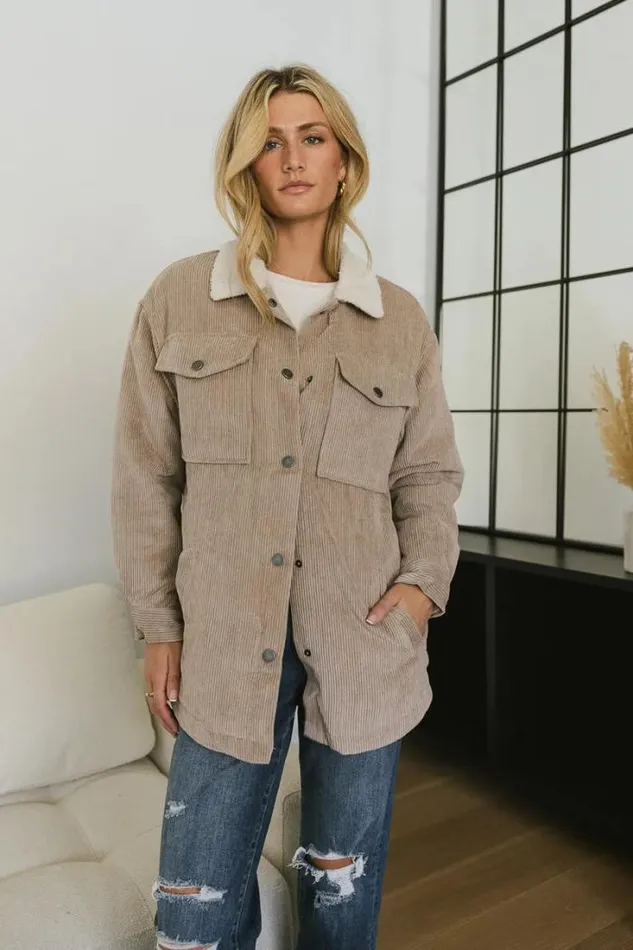 Bohme Outerwear Emilia Corduroy Jacket In Tan 8211 FINAL SALE Tan 8211 Women