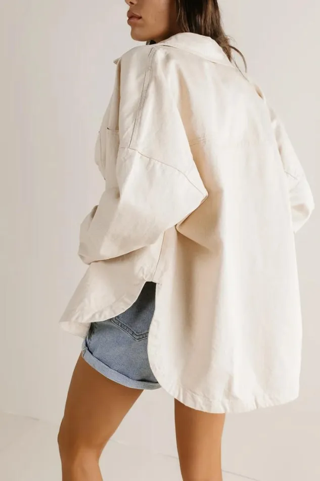 Bohme Outerwear Holland Denim Shacket Cream 8211 Women Bohme Outerwear Holland Denim Shacket Cream 8211 Women