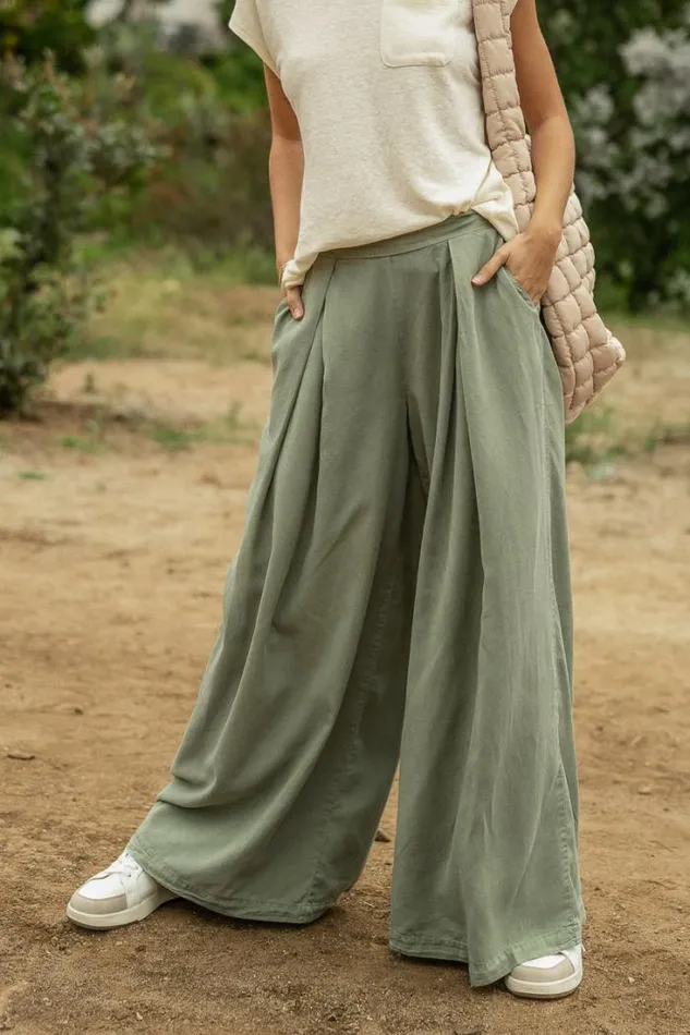 Bohme Pants Katie Wide Leg Tencel Pants In Sage Sage 8211 Women Bohme Pants Katie Wide Leg Tencel Pants In Sage Sage 8211 Women