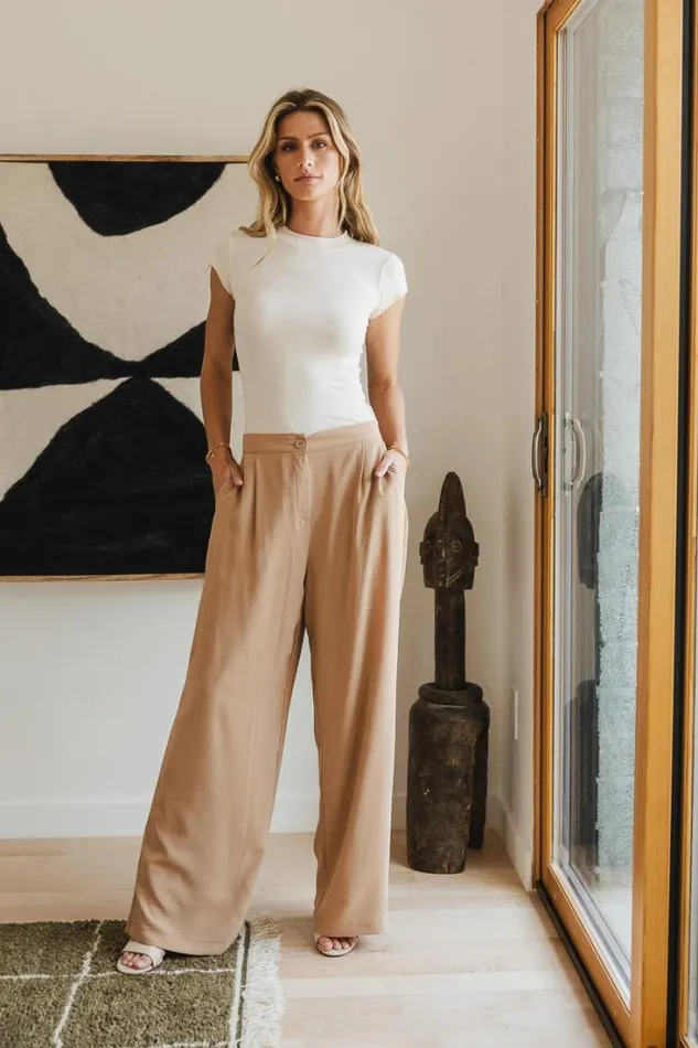 Bohme Pants Morgan Wide Leg Pants In Brown Brown 8211 Women