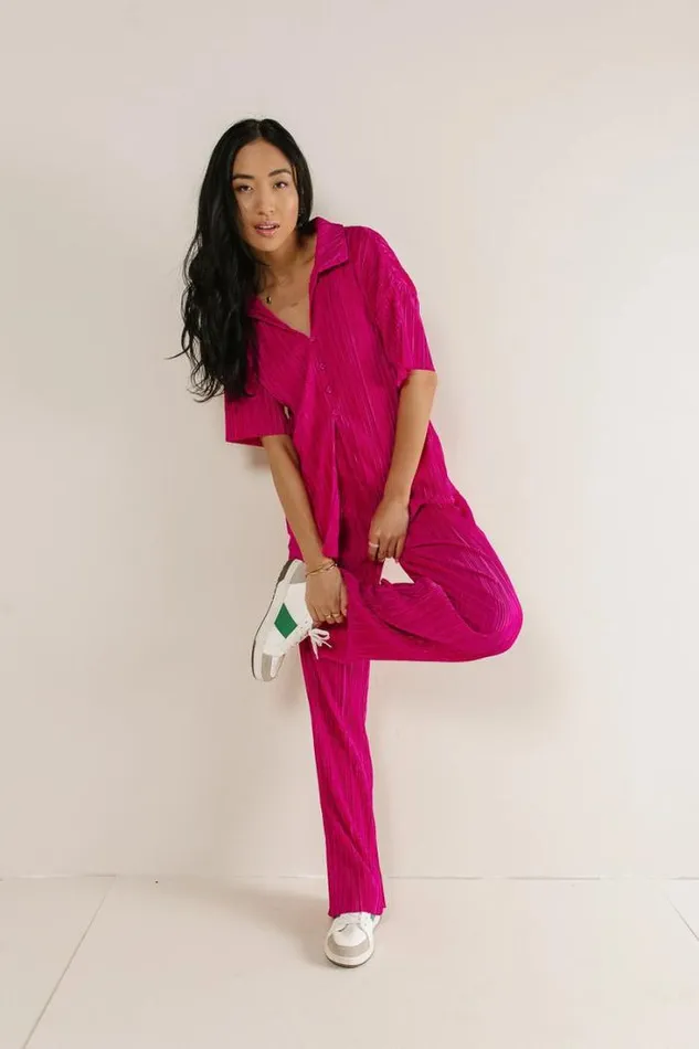 Bohme Sets Clara Ribbed Pants In Pink Pink 8211 Women
