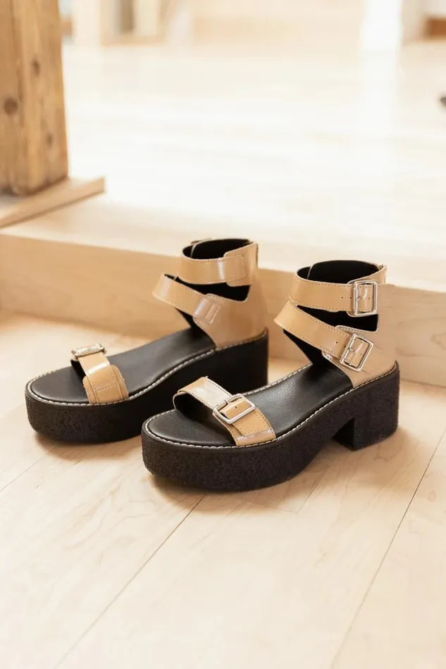 Bohme Shoes Alexia Platform Sandals In Tan Tan 8211 Women