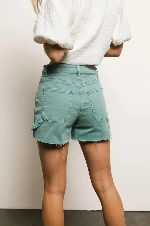 Bohme Shorts Maria Utility Denim Shorts In Teal Teal 8211 Women Bohme Shorts Maria Utility Denim Shorts In Teal Teal 8211 Women