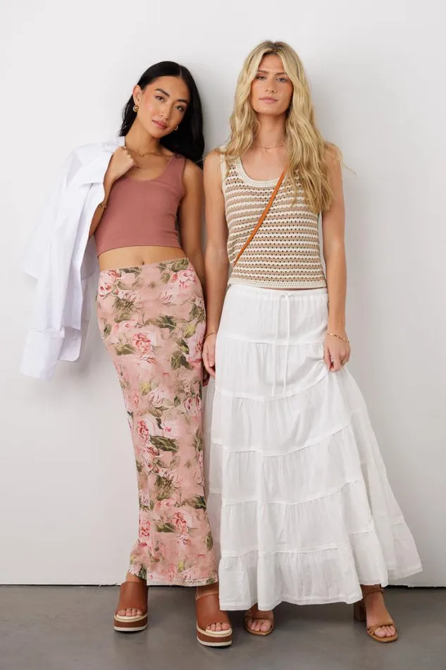 Bohme Skirts Esme Floral Skirt Pink 8211 Women Bohme Skirts Esme Floral Skirt Pink 8211 Women