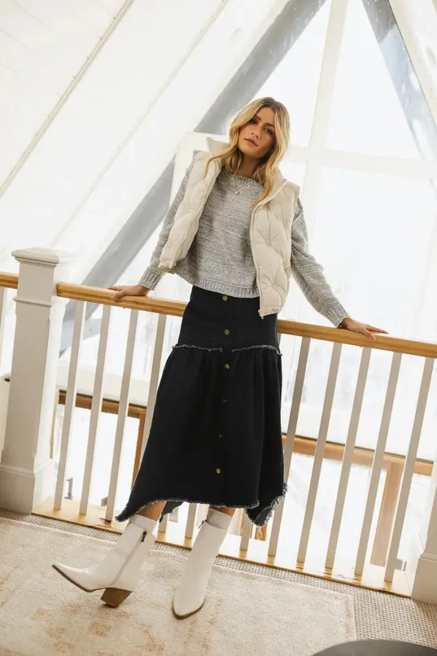Bohme Skirts Gabriela Denim Skirt Dark Wash 8211 Women Bohme Skirts Gabriela Denim Skirt Dark Wash 8211 Women