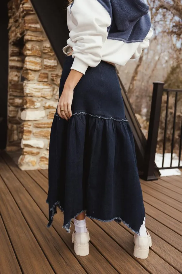Bohme Skirts Gabriela Denim Skirt Dark Wash 8211 Women Bohme Skirts Gabriela Denim Skirt Dark Wash 8211 Women