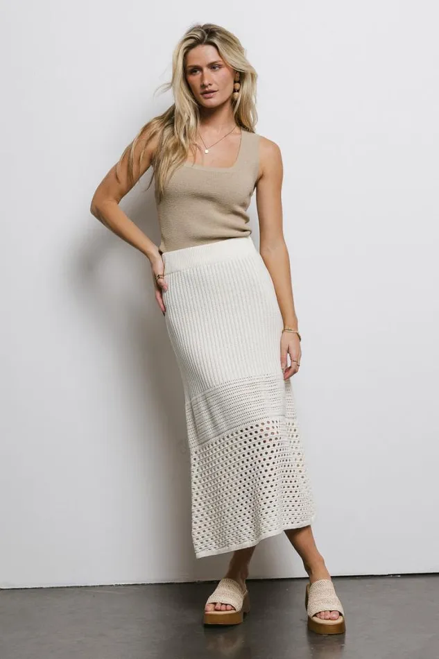 Bohme Skirts Holly Knitted Skirt Cream 8211 Women
