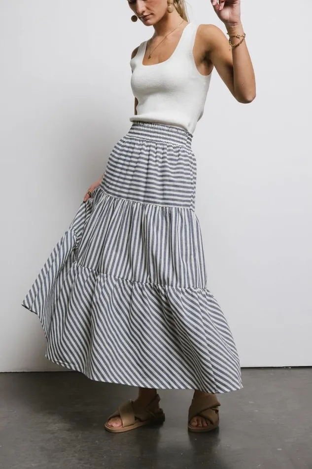 Bohme Skirts Ivy Striped Skirt Navy 8211 Women