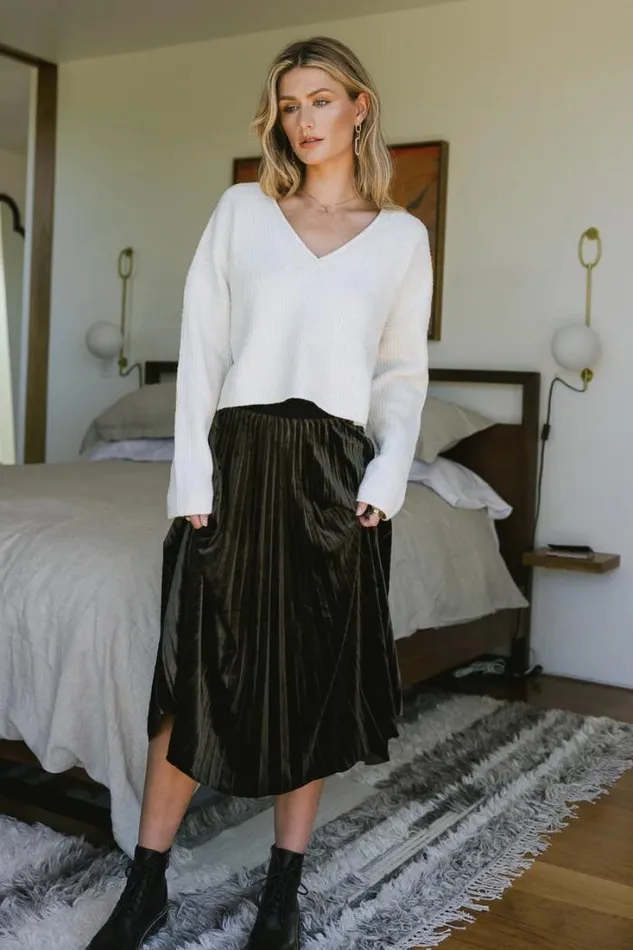 Bohme Skirts Zoe Velour Skirt In Olive Olive 8211 Women Bohme Skirts Zoe Velour Skirt In Olive Olive 8211 Women
