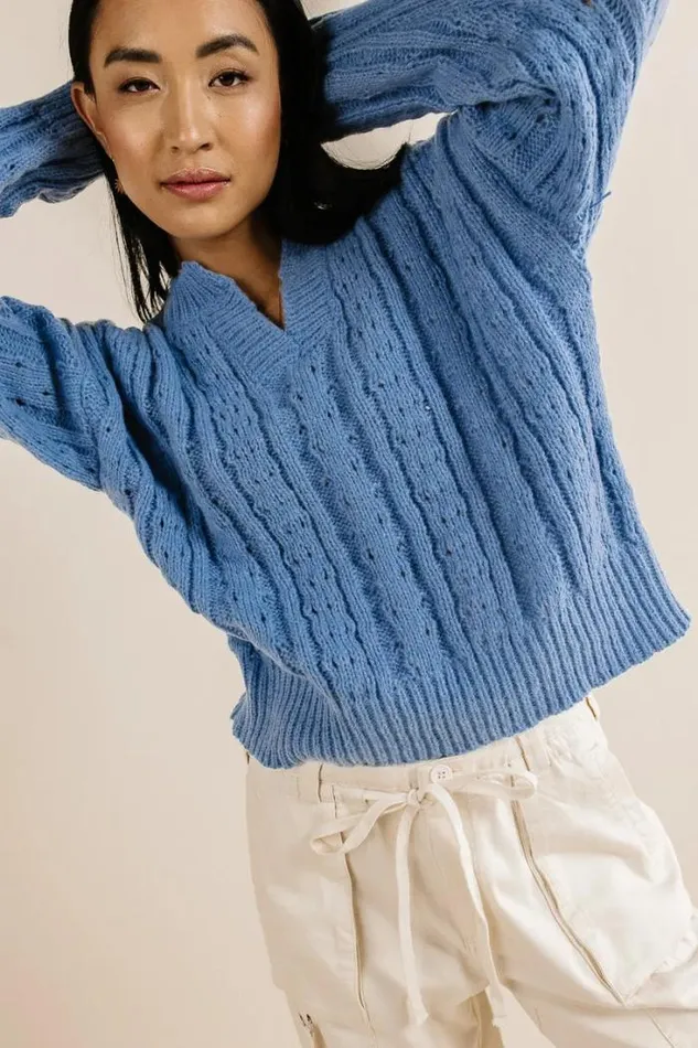 Bohme Sweaters Emilia Knit Sweater In Blue Blue 8211 Women