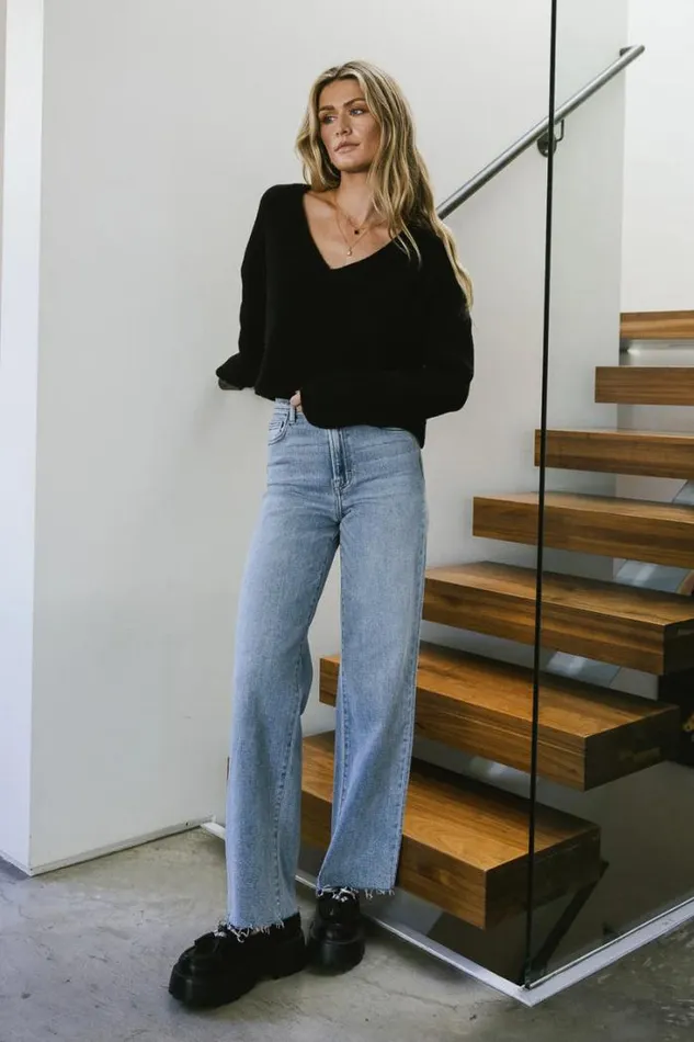 Bohme Sweaters Lyra VNeck Sweater In Black 8211 FINAL SALE Black 8211 Women Bohme Sweaters Lyra VNeck Sweater In Black 8211 FINAL SALE Black 8211 Women