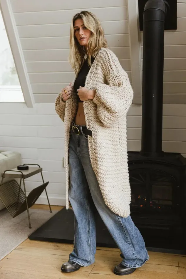 Bohme Sweaters Marlee Long Cardigan In Beige 8211 FINAL SALE Beige 8211 Women